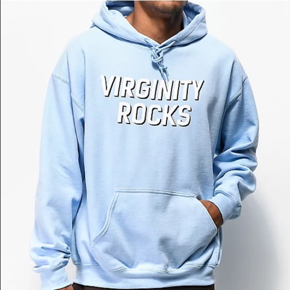 Blue virginity rocks hoodie